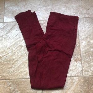 Burgundy Stretchy Leggings
